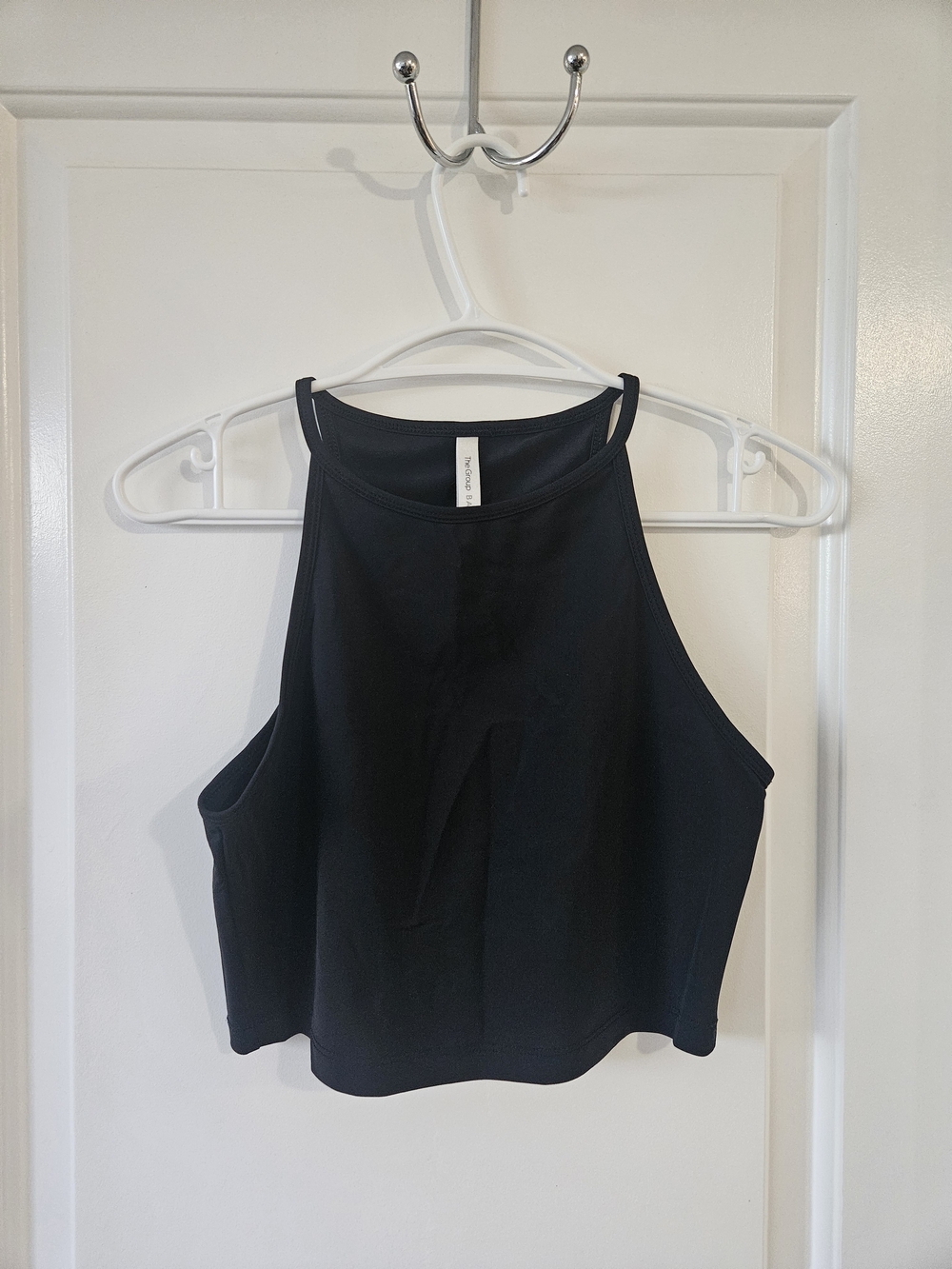 Aritzia The Group Babaton High-Neck Cropped Halter Tank Top Black Size Medium